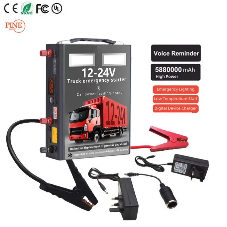 12 24 Volt Car jump starter 458000mAh Portable Power Bank Emergency Tool Battery Booster truck Jump Starter for heavy duty truck