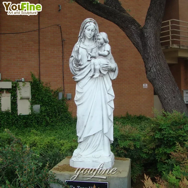 Hand Carved Outdoor Church Religious Marble Big Saint Statue of Mother Mary