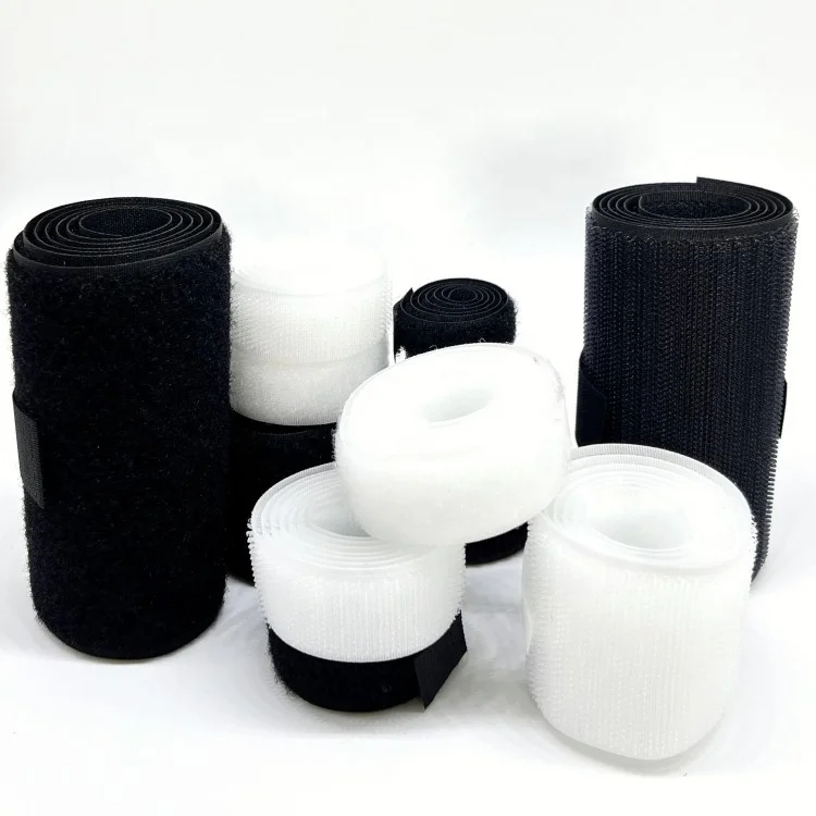 Nylon custom color self locking double sided sticky Self Adhesive adjustable reusable Fastening strap Hook And Loop tape