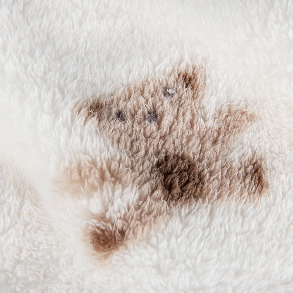 Hot Sale 100%  Polyester Teddy bear printing faux sherpa fleece fabric for kids wear custom printing double side fine sherpa fab