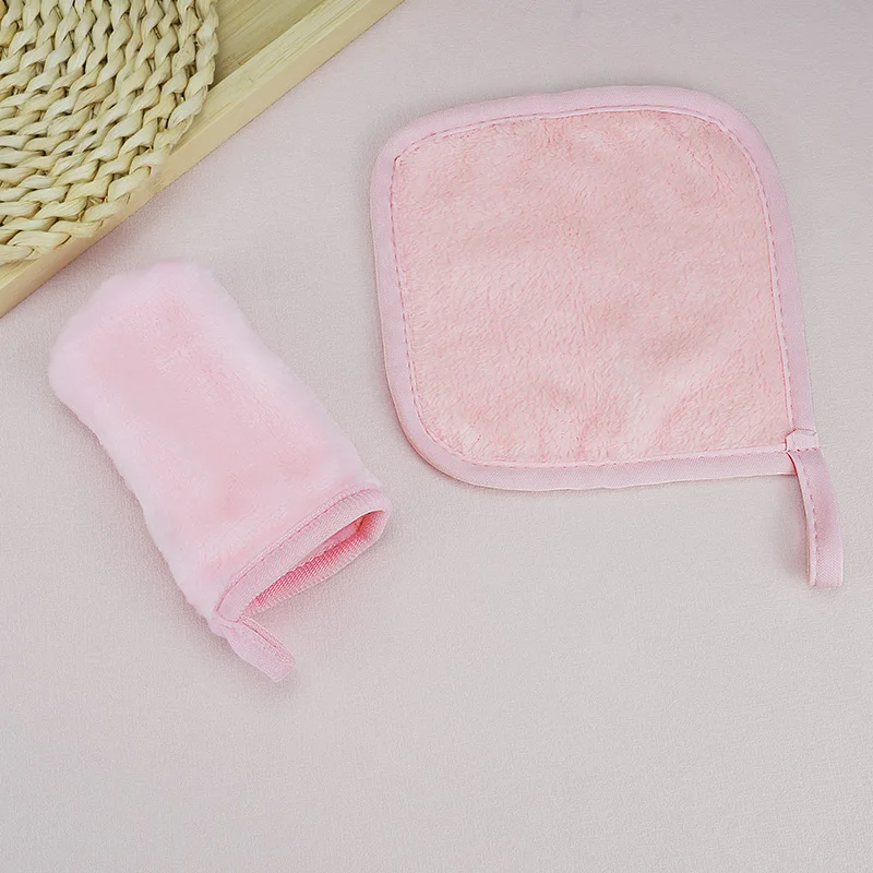 Soft Face Mitten Reusable Makeup Remover Facial Mitt Gloves Microfiber Body Wash Bath Spa Cloth