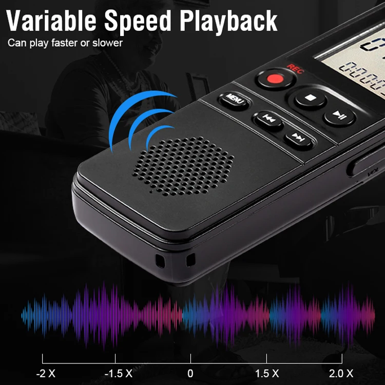 Professional Portable Digital Voice Recorder for Dictaphone Audio Recorder WAV MP3 Player