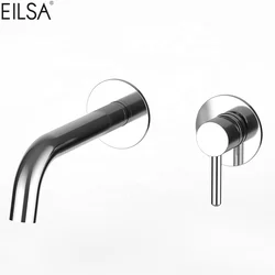 Wall Mounted Single Handle Faucet Basin Mixer Concealed Two Holes Tap Professional Manufacturer Single Lever Mixer Round Design