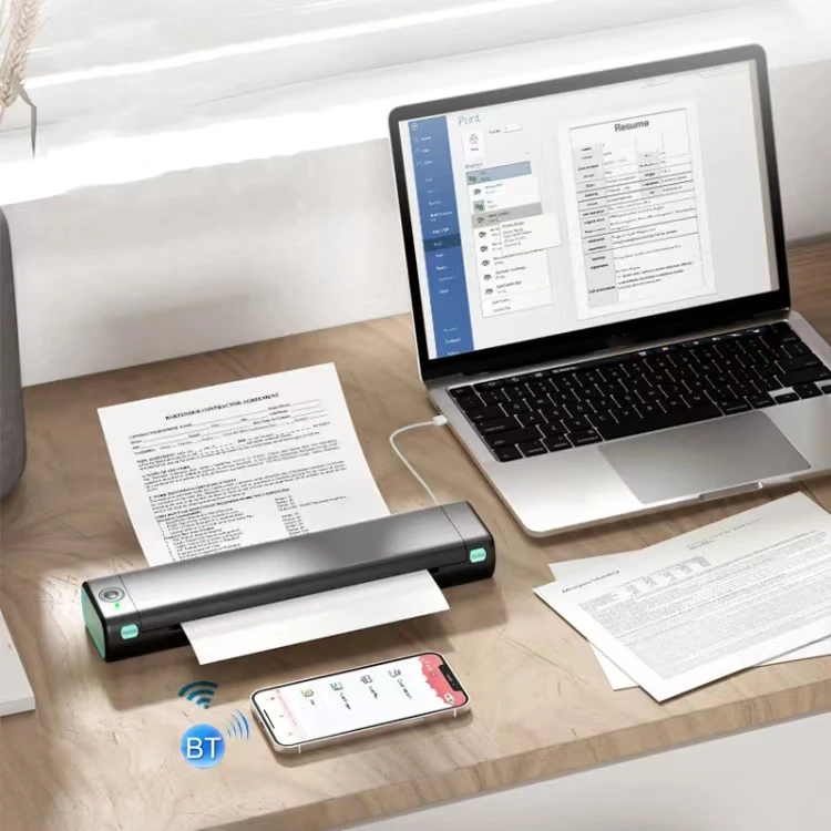Hadiyah M08F Portable Inkless Printer Blue Tooth Wireless Phone Thermal Printer A4 Home Working Printer Tattoo Stencil Copier