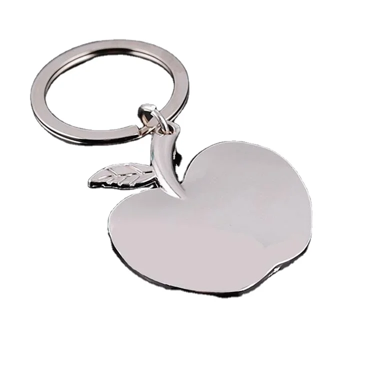 Wholesale Creative Fruit  Metal Apple Keychain Metal Pendant Promotional Gift Customize LOGO