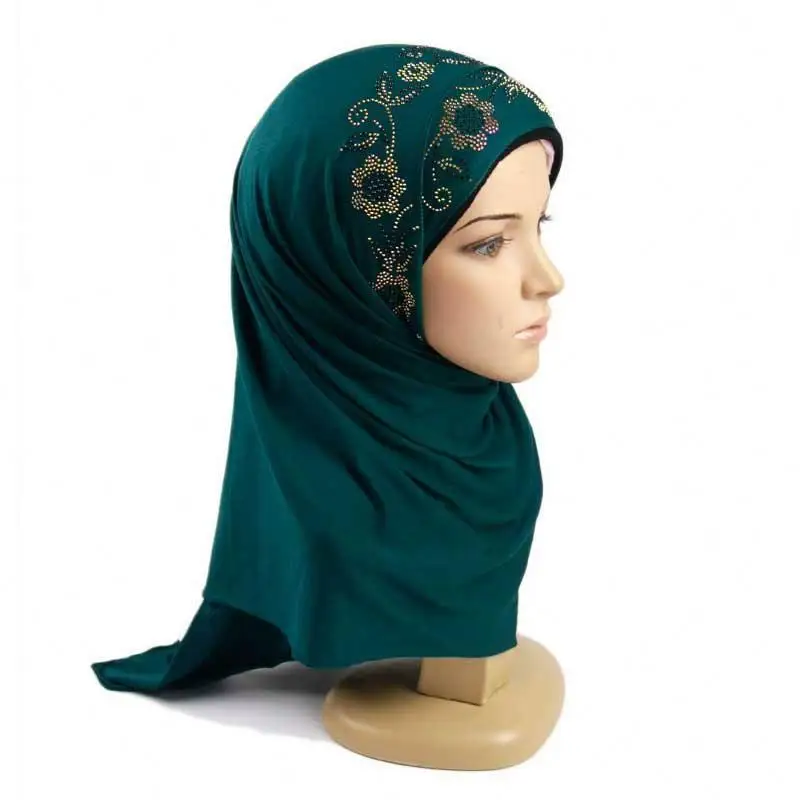 2019 grace style beautiful soft stretchy stones cotton jersey stoler hijab
