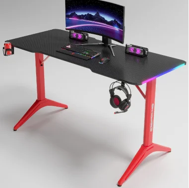 Factory Price L Shaped Racing E Sports Black Panel Left Corner PC Game Game Table Gaming Desks