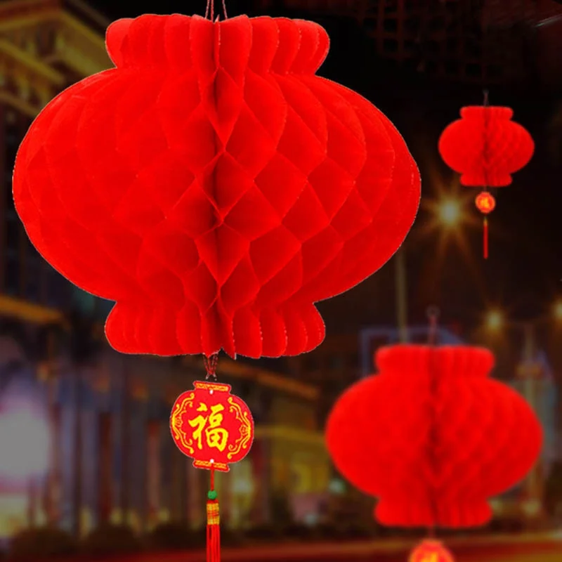 diameter 13-60cm outdoor wall chinese decorative new year hanging red Spring Festival Paper Lantern paper Lanterns decorative