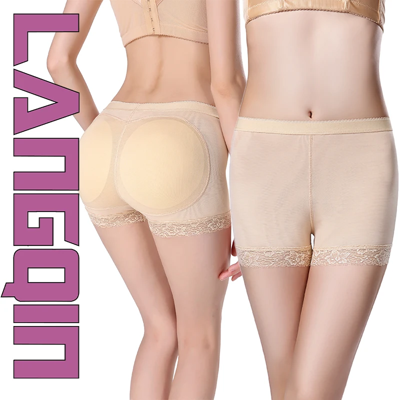 LANGQIN Sexy Lace Padded Butt Lifter Slimming Compression Safety Ladies Boy Shorts Panties