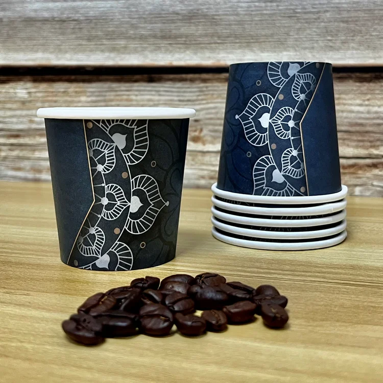AT PACK LOW MOQ To Start Custom Printed 4oz 8oz 10oz 12oz Single Wall Paper Cups Disposable No More Than 3 Colors With Lids