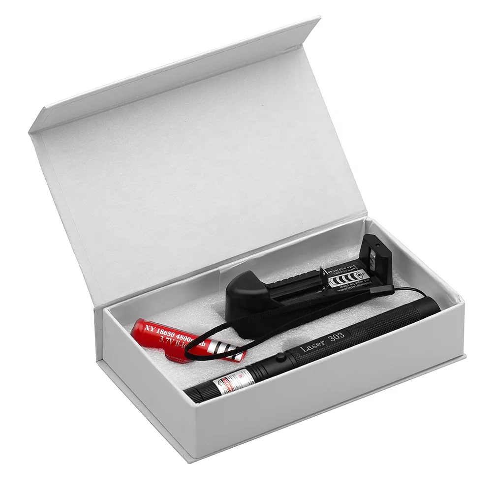 
303 Green Blue Red Laser Light Pointer Pen with 18650 battery 