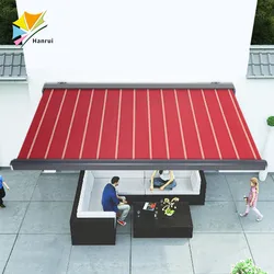 Электрический садовый палубный патио с полной кассетной, выдвижной тент от солнца, дождя, укрытие от дождя, уличный тент