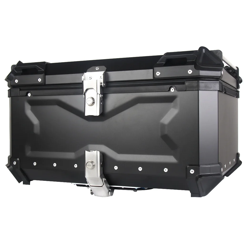 Motorcycle Aluminum Alloy Top Box 45L 55L65L 80L Embossed X Style Trunk Trunk Storage Tailbox