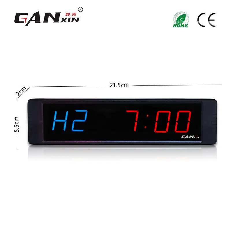 YIZHI GI2B+1R Wholesale Mini Portable 1 Inch 6 digit Remote Digital Led Clock Gym Crossfit Timer