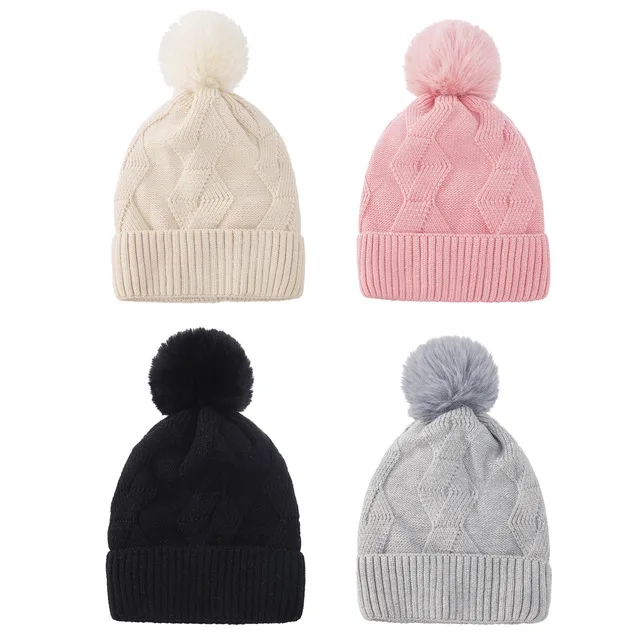 2022 Custom Logo Children Autumn Winter Hats New Designer Wool Baby Knitted Beanie Hats