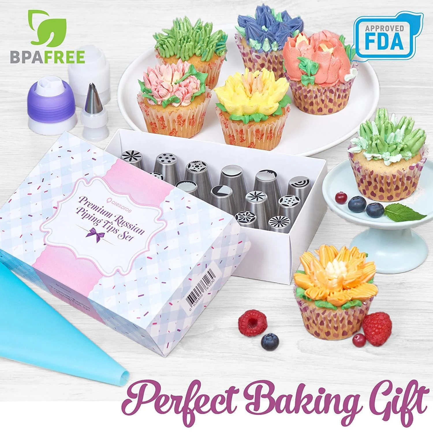 
Hot-selling 49-piece decorating mouth set rose decorating bag DIY cake baking converter kit 