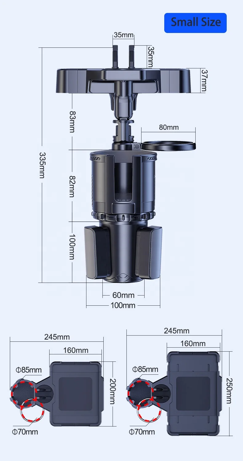 Car Interior Accessories Car Central Control Multifunctional Foldable Cup Holder Mobile Phone Holder Dining Table