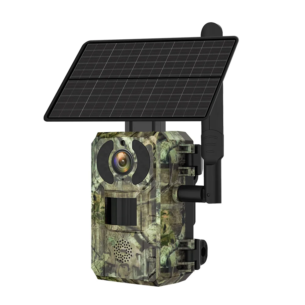 Trail Camera 4MP 4G LTE with Solar Panel Latest Sensor View 0.2s Trigger time IR Night Vision Cameras for Wildlife Monitoring