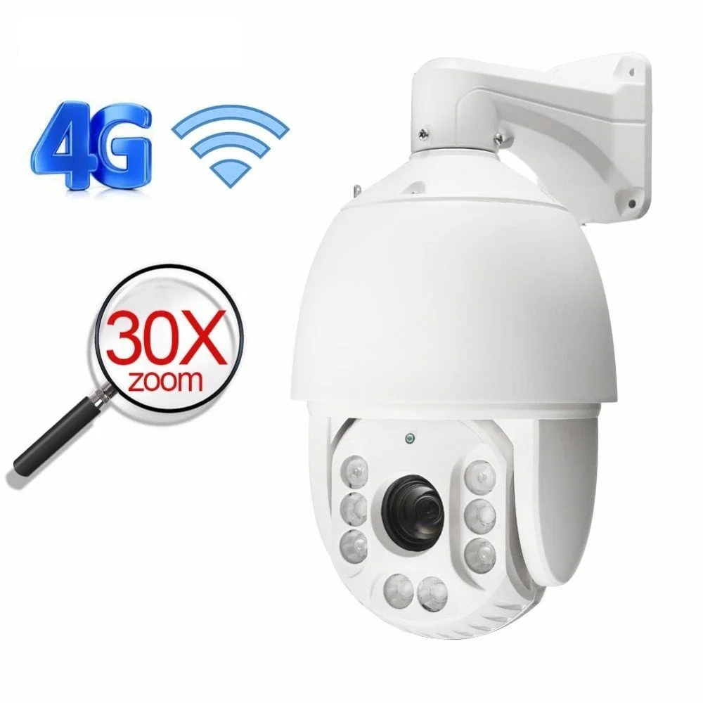  Видеонаблюдения WIFI PTZ купольная камера 200 м ИК Открытый IP66 водонепроницаемый 30X оптический зум 4G 3G с функцией 1080P беспроводная ip-камера наблюдения сим-картой камеры
