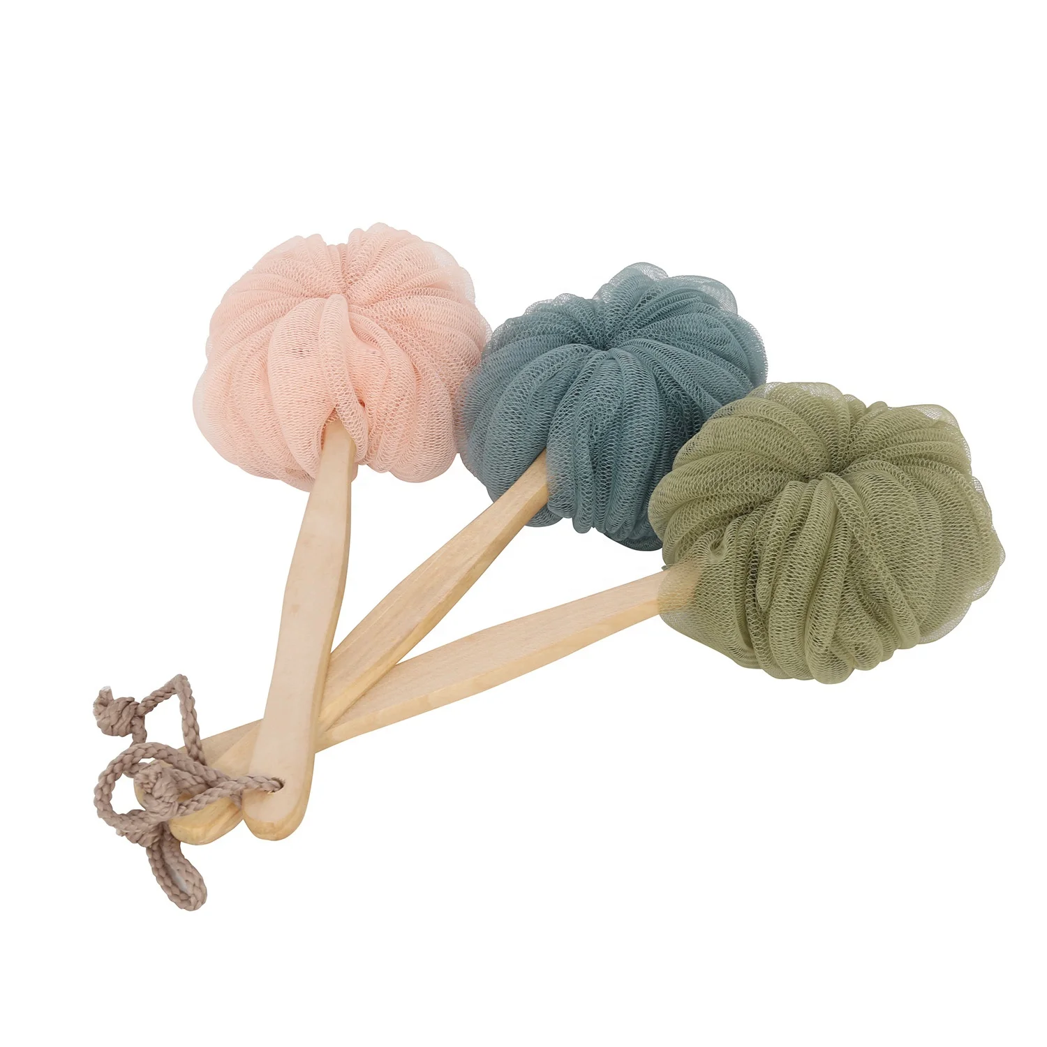 Wholesale colorful body sponge bath shower massage brush with long handle products