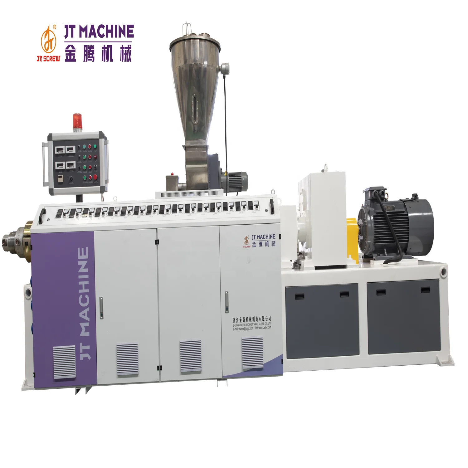 
SJSZ series conical twin screw extruder / 65/132 conical twin screw extruder for PVC pipe, sheet, profile, wpc 