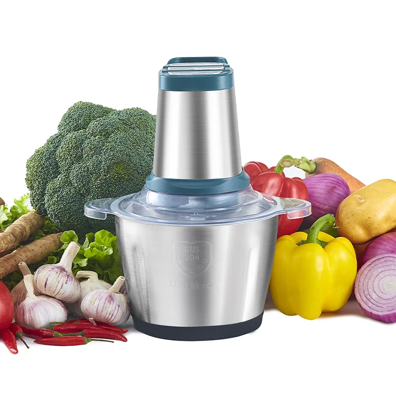 bowl 2l stainless mincer automatic vegetable chopper multifunction machine cutter steel electric slicers meat grinder