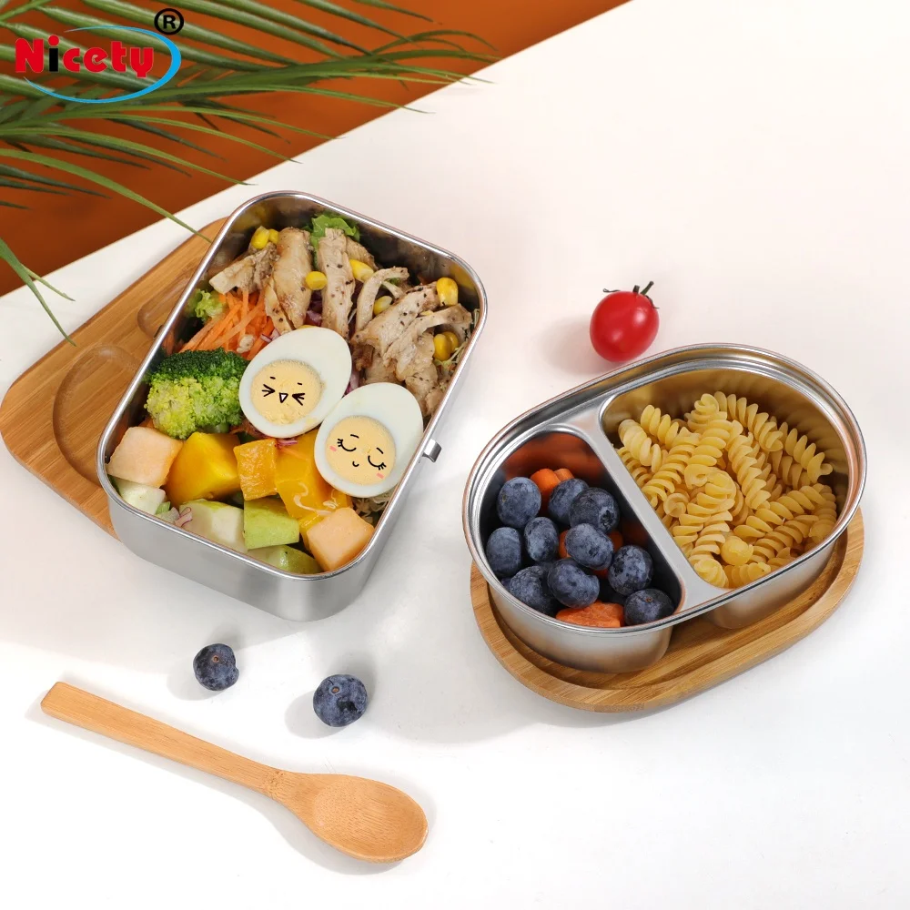 Ланч-бокс Nicety Bento с бамбуковыми крышками полный контейнер для еды набор взрослых экологически чистые пищевые контейнеры детей