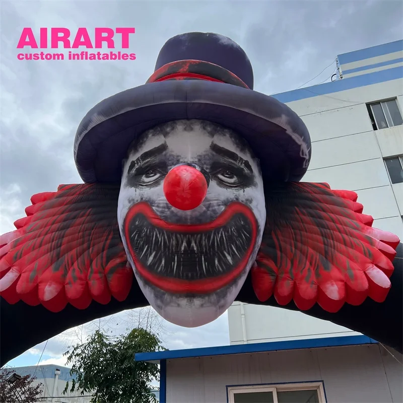 Large size outdoor activities decoration inflatable horror clown face arch for Halloween festival party display