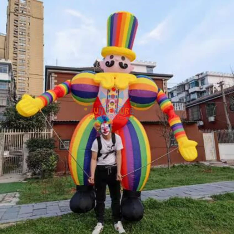 Outdoor circus parade cartoon puppet air blow up walking figure inflatable clown costume