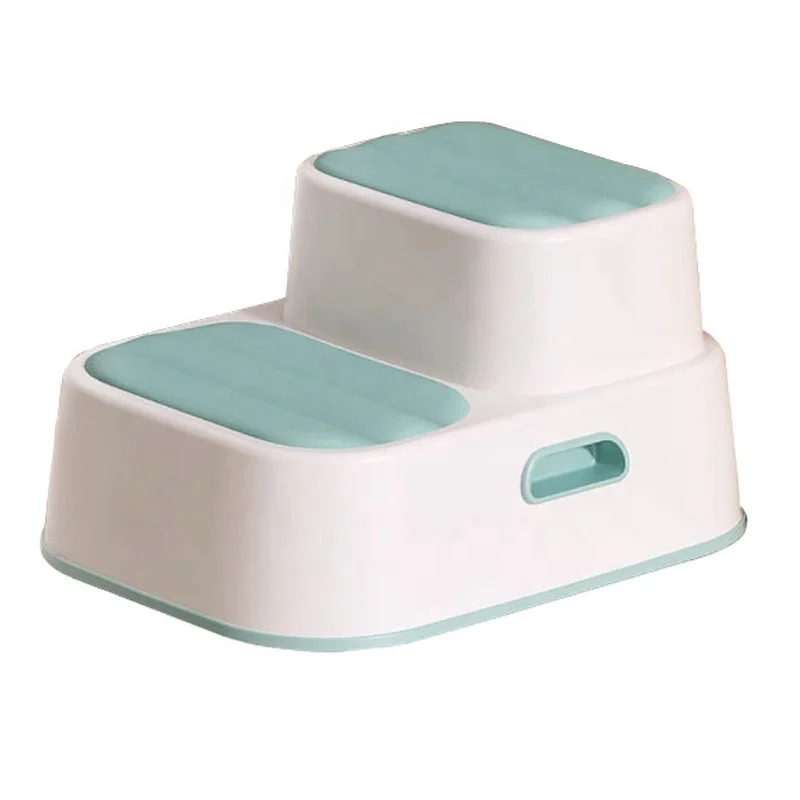 Popular toddler footstool portable children baby bathroom non-slip plastic 2 step stool two step ladder stool Bench foot stool