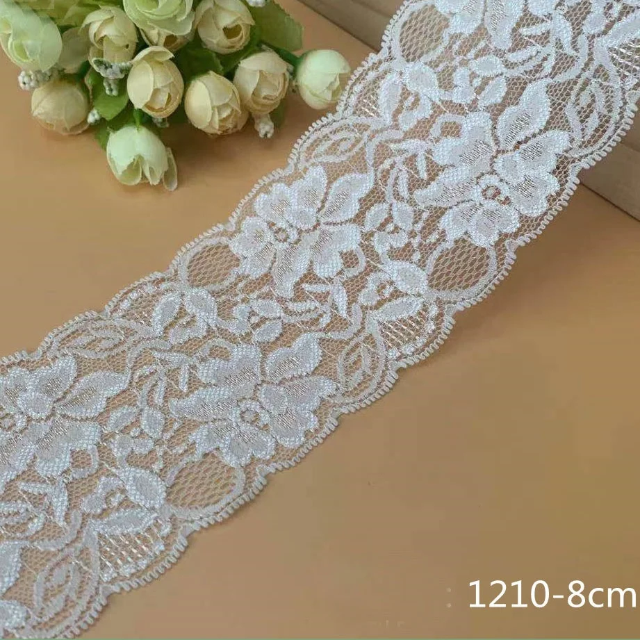 8cm width high stretch lace nylon spandex lace trim for underwear clothing