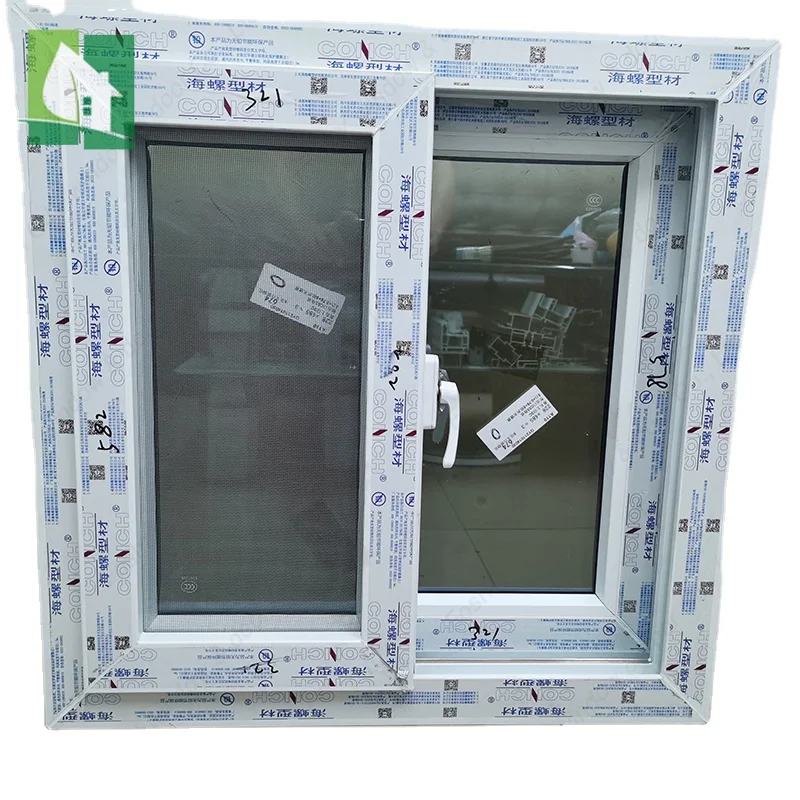 Factory Direct Sale Popular Safety Toughened Hurricane Impact Double Glass PVC Window For Home