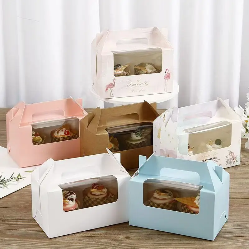 Mini PVC See-Through Dessert Treat Boxes Goodies Kraft Party Favor Boxes for Candy Toys Wedding Birthday-Made of Cardboard Paper