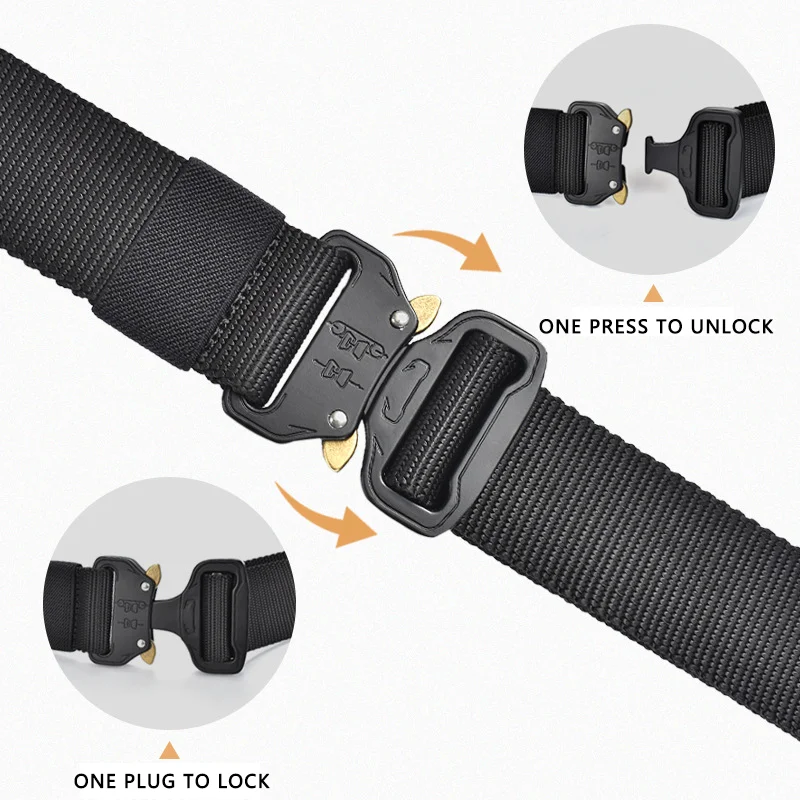 Special Forces Quick Release Emergency Tactical Belt Set Metal Buckle Combat Waist Belts