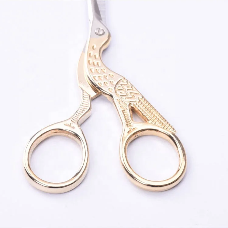 Golden plated small bird shape embroidery scissors