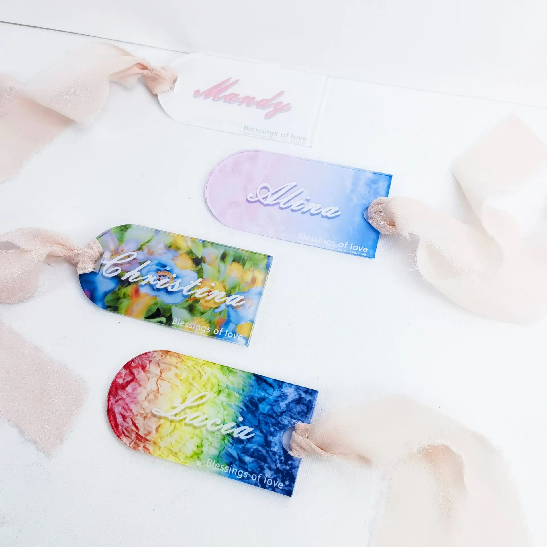 Sublimation Blank Acrylic Wedding Seating Tag Invitation Tag Bookmark Tag For Christmas/Wedding/New Year
