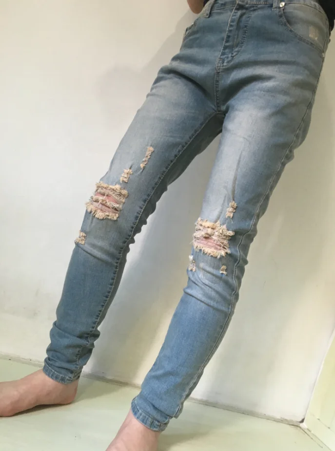 Джинсы мужские рваные в стиле хип-хоп, классические брюки из денима, байкерские удобные Стрейчевые штаны, есть в наличии
