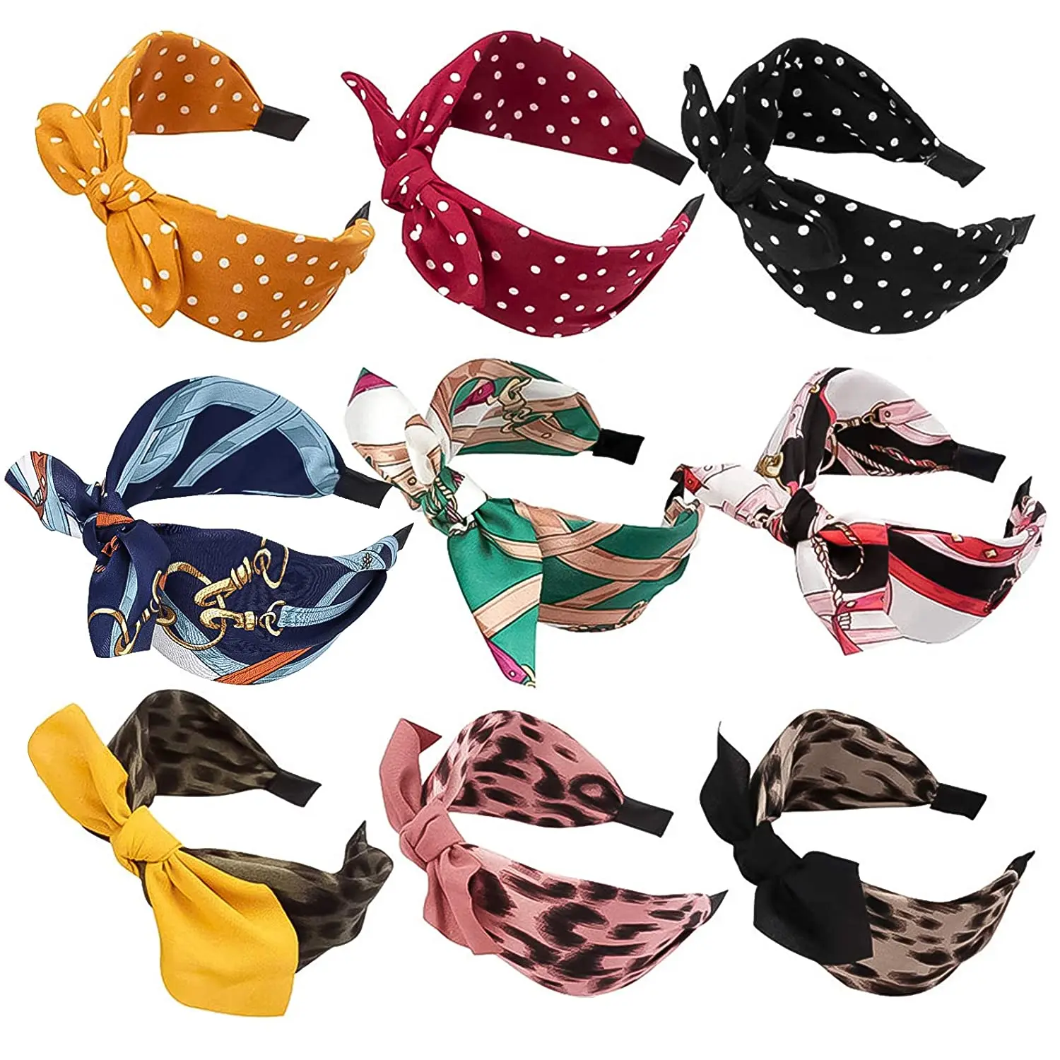 Высокое качество бабочка в винтажном стиле с эластичной поперечной с заячьими ушками, с большим бантом и повязка на голову, аксессуары для волос