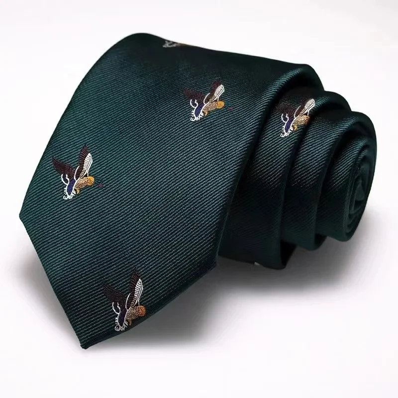 8CM New design mens italian brands black royal blue embroidered animal bird floral neck tie bow ties for men business