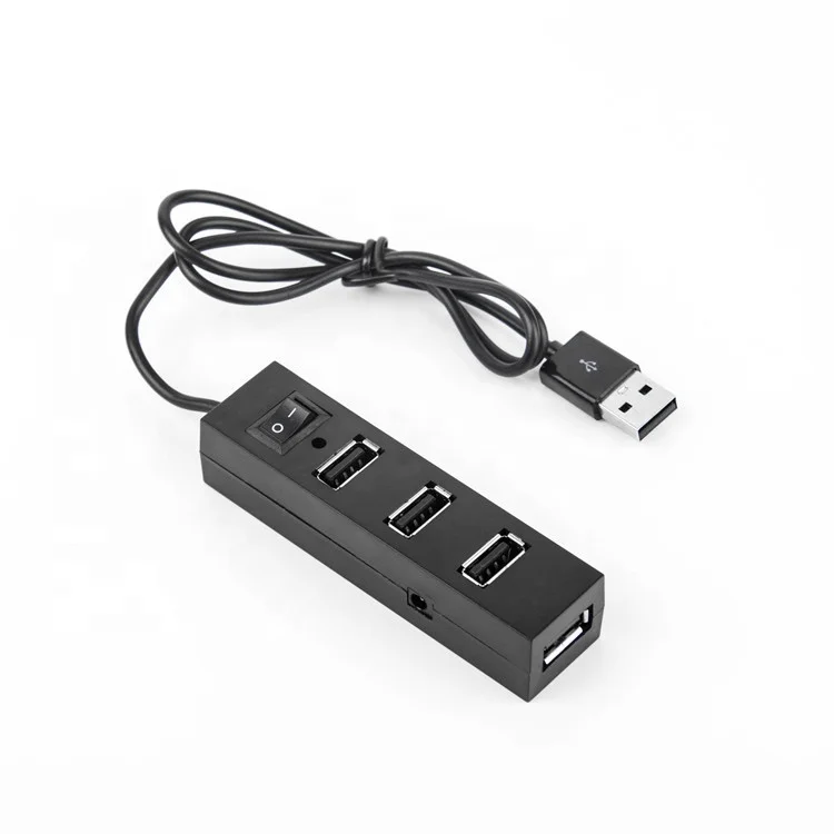 usb 4 port 2.0 black hub with Switch splitter for PC Macbook