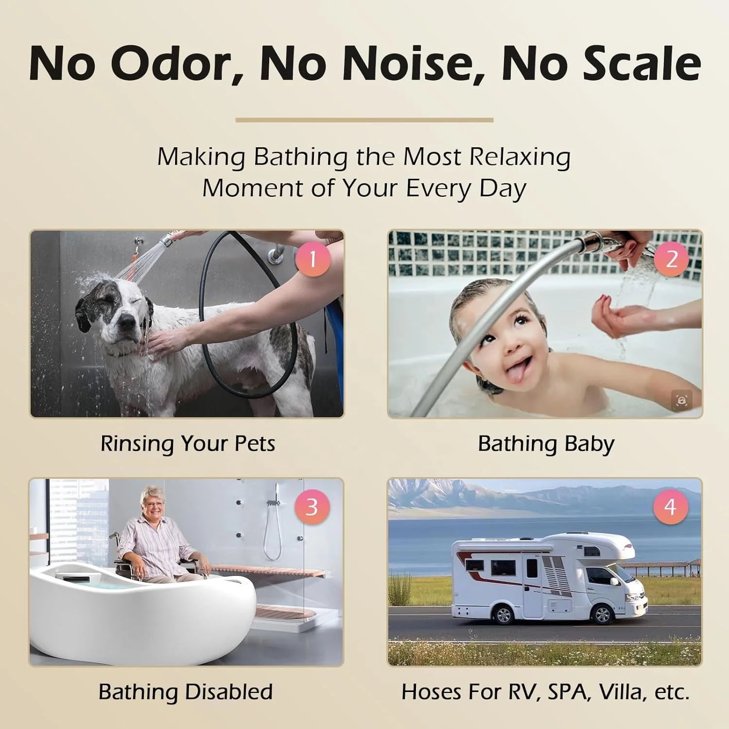 Ultra Soft Leak-proof Flexible 1.5M Anti-kink Silicone Shower Hose for Bathroom