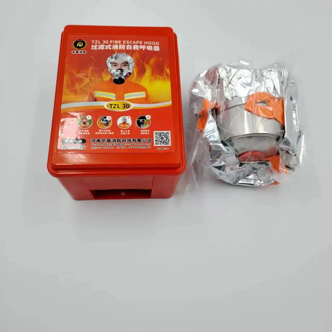 Manufacturer custom fire exit smoking gas mask cover fire smoke toxic filter emergency fire smoke mask