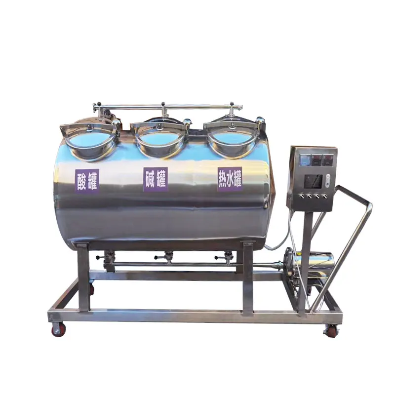 Integrated acid and alkali water movable CIP cleaning system electric heating cleaner for internal cleaning of pipes