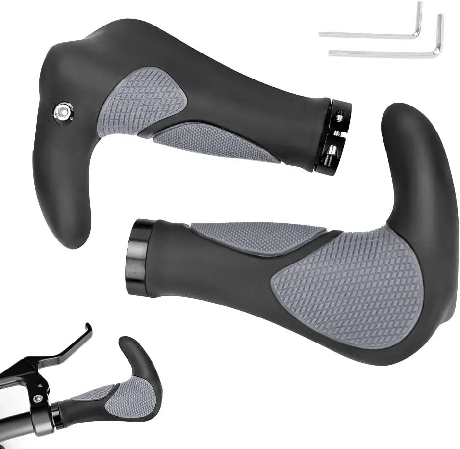  Bike Handlebar Grips For 22.2 Double Lock-on Handle Bar End Holding Locking Bicycle Grip Shock Resistance