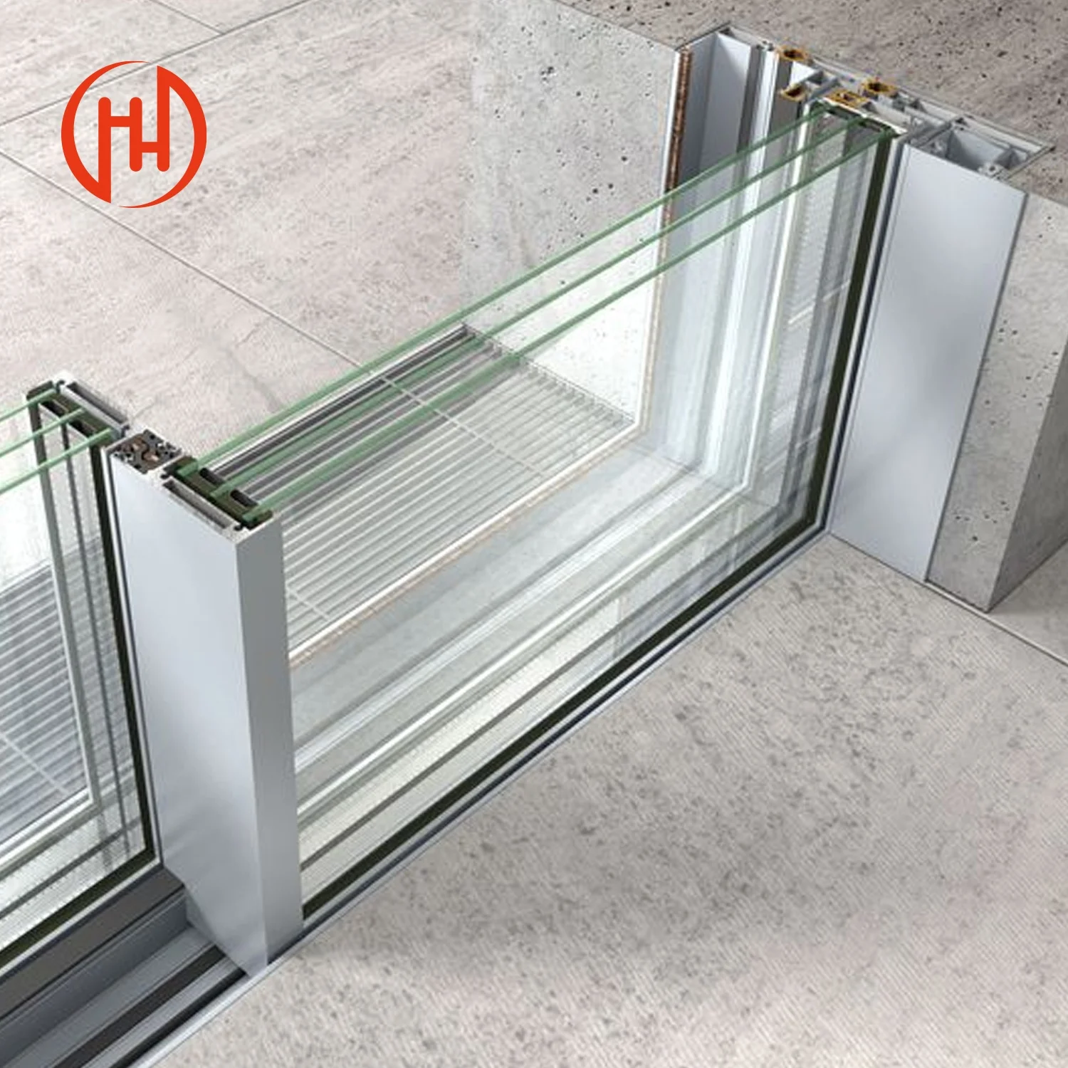 Professional slim profile glass aluminum partition
