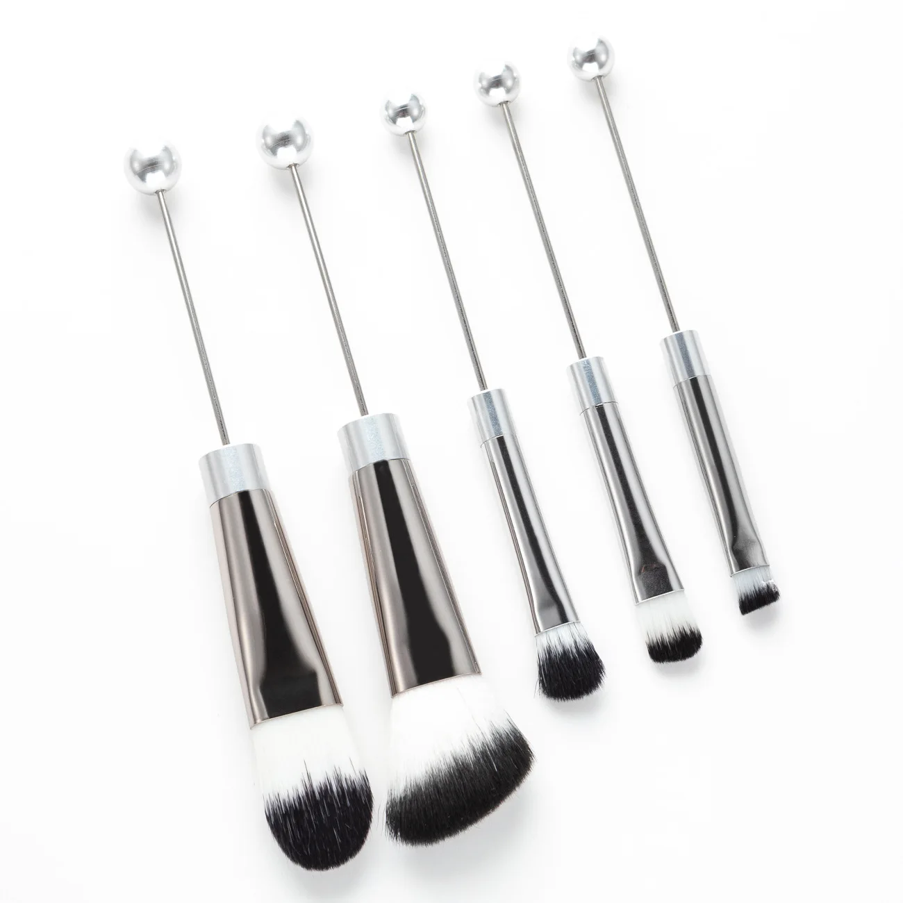 High Quality DIY Beaded Makeup Brush Set Metal Handle Eye Makeup Brushes Cosmetic Brush