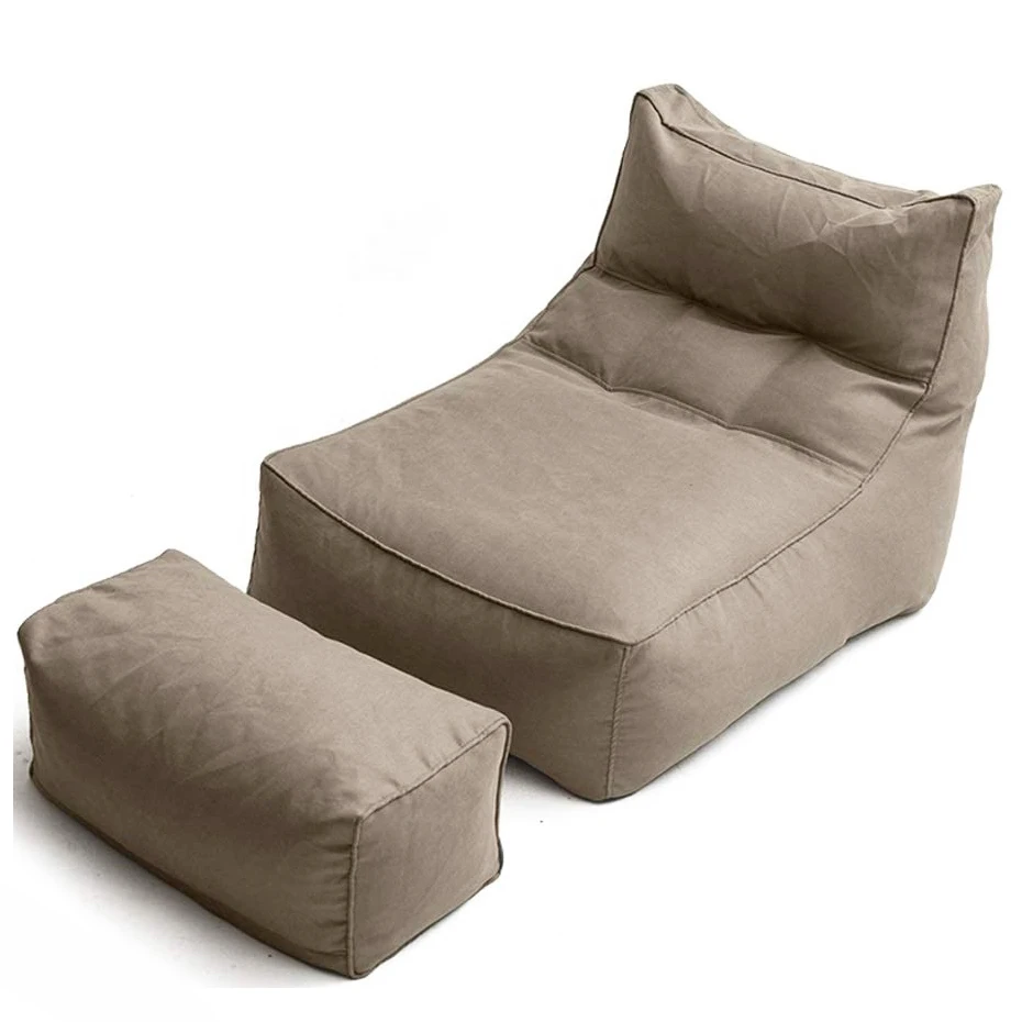 Multi function Chair Adults Living Room nordic Bean Bag Sofa triangle cotton and linen lazy beanbag sofa