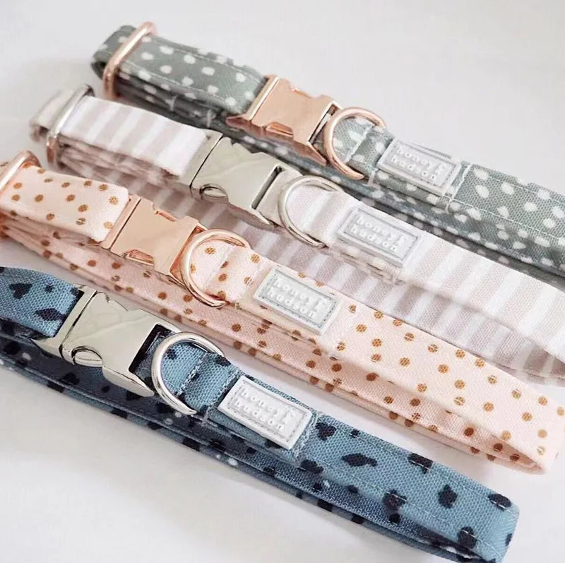 Oem Custom Leash Luxury Personalized Logo Adjustable Pet gold sliver accessories Dog Collar and leash