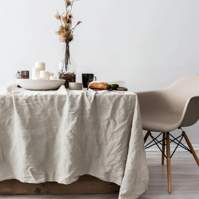 Table linens/machine cutwork embroidery textured linen party tablecloth for dining room table linens/wedding decorations