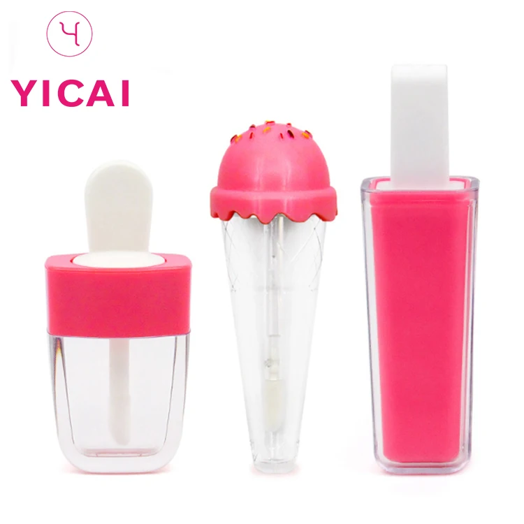 
Manufacturers Direct Low Price 10ml Plastic Ice Cream Popsicle Shape Labial Glair Lip Gloss Tube 
